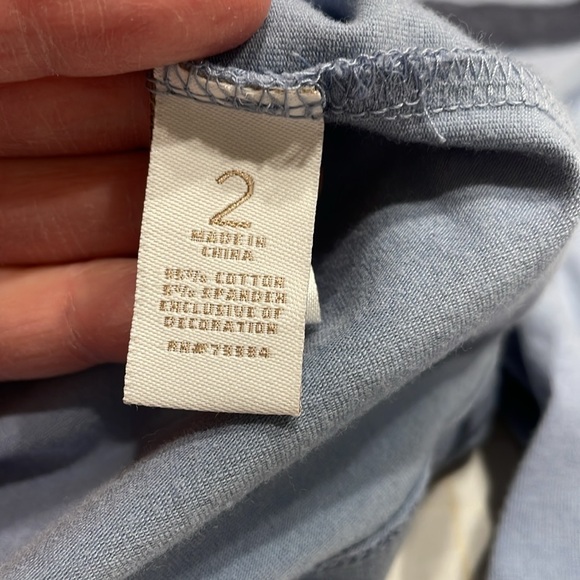 Chico’s Size 2 ( 12/14) Dusty Blue Too with sequined V-Neck, 3/4 Sleeves. - Picture 5 of 7